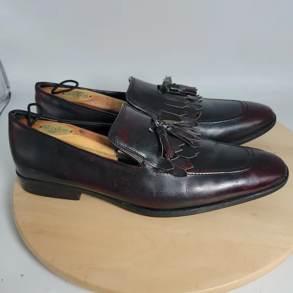 ASOS DESIGN Loafer Dress Shoes Black Leather Tassel Loafers Men Size 11